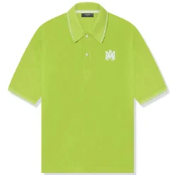 Amiri Solid Short Sleeve Green Polo Shirt< Polo Shirts