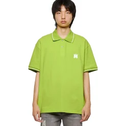 Amiri Solid Short Sleeve Green Polo Shirt< Polo Shirts