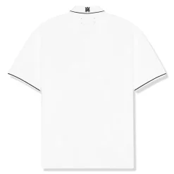 Amiri Solid Short Sleeve White Polo Shirt< Polo Shirts