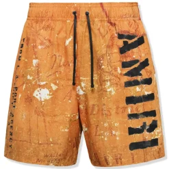Amiri Stencil Military Orange Swim Shorts< Swimwear|Shorts