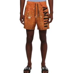 Amiri Stencil Military Orange Swim Shorts< Swimwear|Shorts