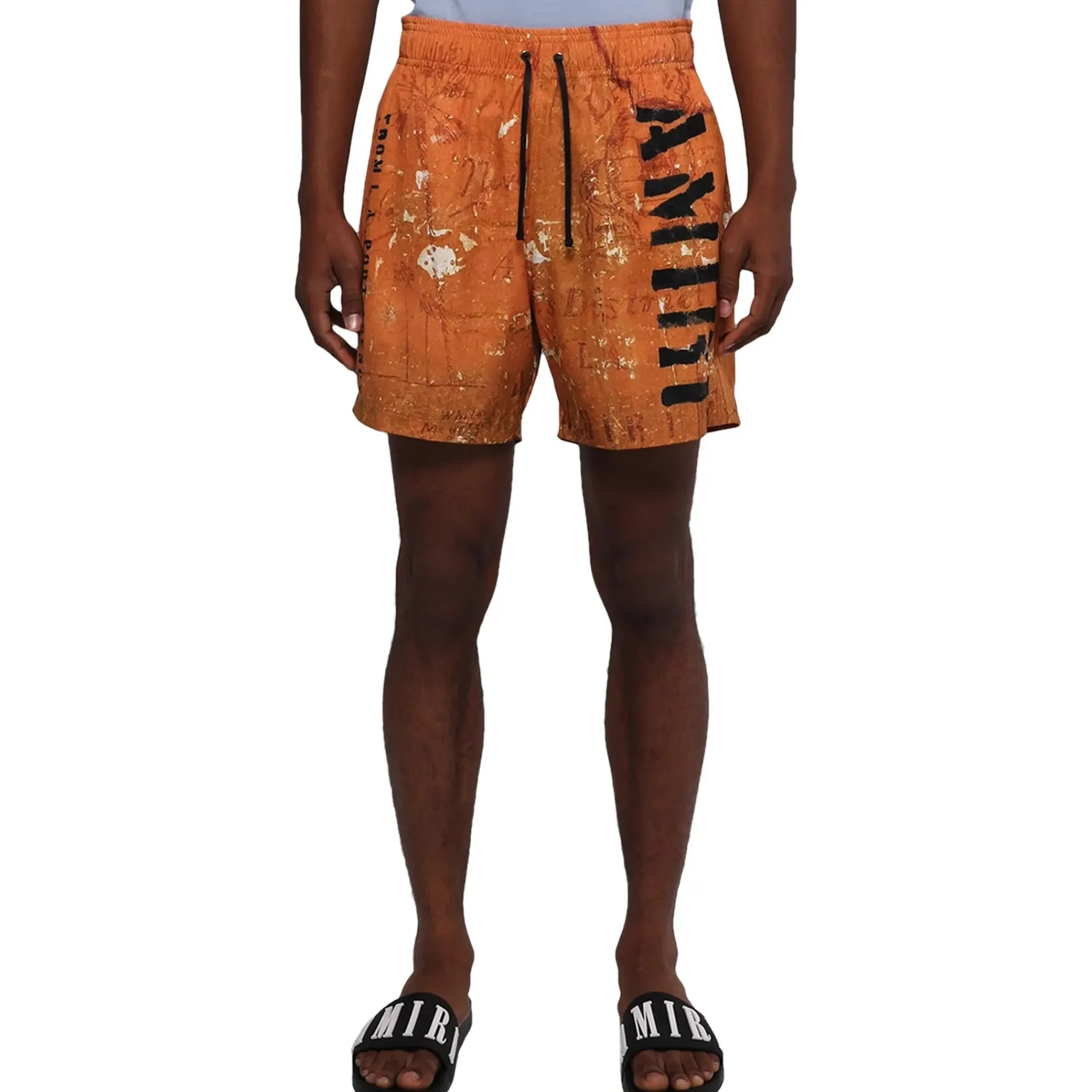 Amiri Stencil Military Orange Swim Shorts< Swimwear|Shorts