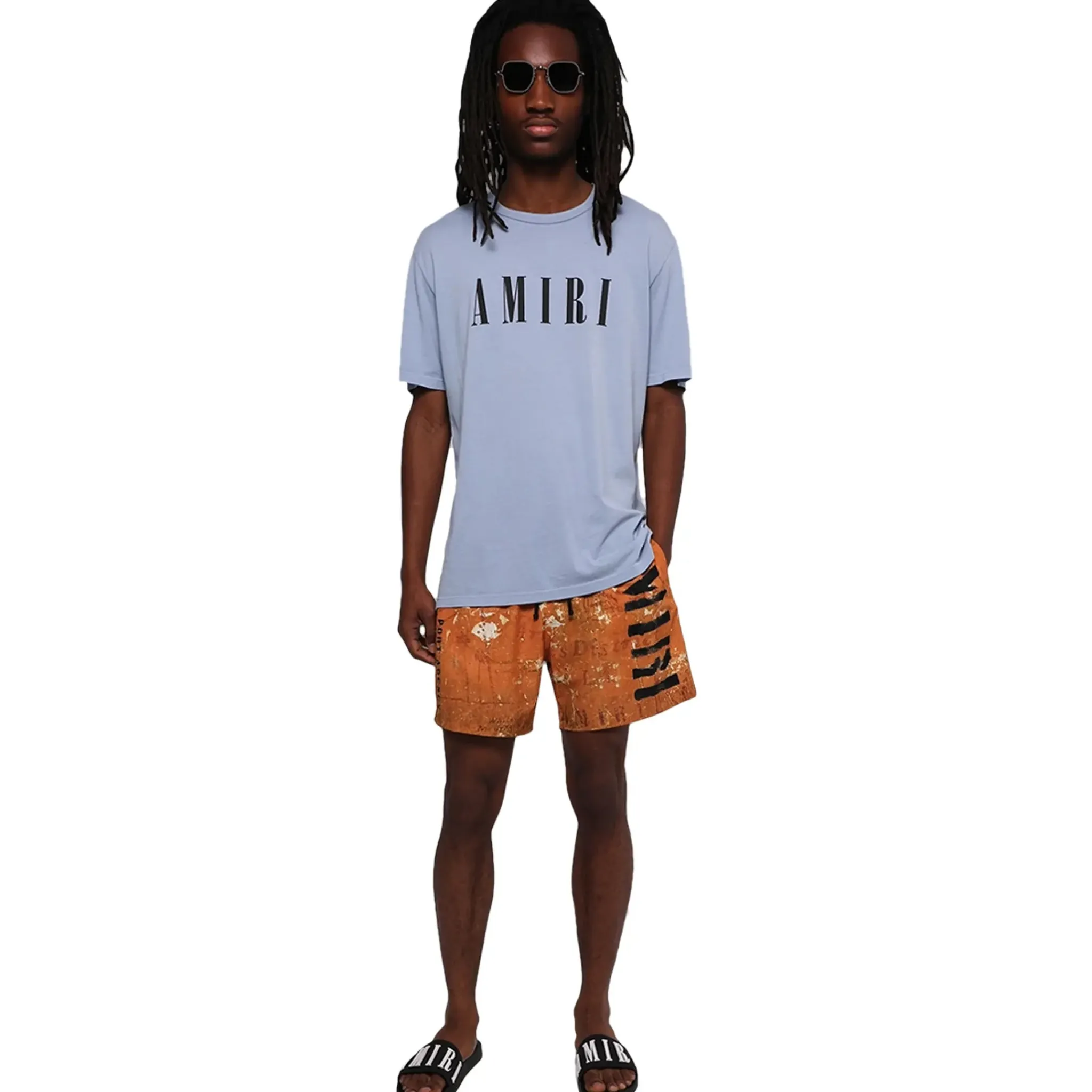 Amiri Stencil Military Orange Swim Shorts< Swimwear|Shorts