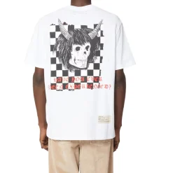 Amiri Wes Lang Checker Skull White T Shirt< T-shirts