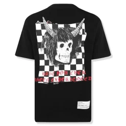 Amiri Wes Lang Checker Skull Black T Shirt< T-shirts