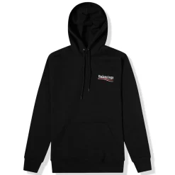 Balenciaga Political Logo Hoodie Black< Sweatshirts & Hoodies