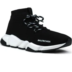 Balenciaga Speed Knit Lace Sock Black White< Black Trainers|Designer Trainers
