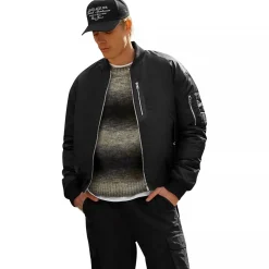 Belier Black Bomber Jacket< Coats & Jackets