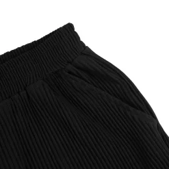 Belier Pleated Black Resort Shirt & Shorts< Shorts|Shirts