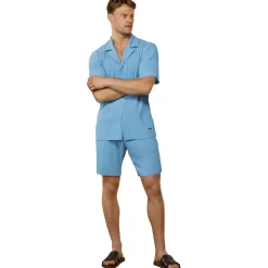 Belier Pleated Light Blue Resort Shirt & Shorts< Shorts|Shirts