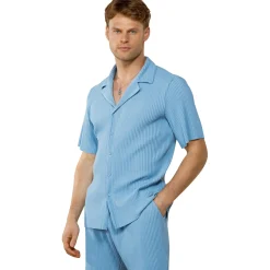 Belier Pleated Light Blue Resort Shirt & Shorts< Shorts|Shirts