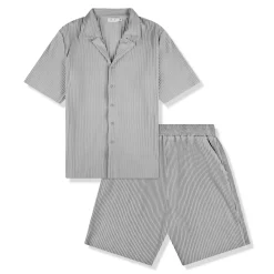 Belier Pleated Light Grey Resort Shirt & Shorts< Shorts|Shirts