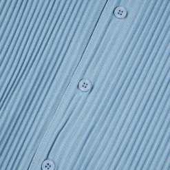 Belier Pleated Short Sleeve Light Blue Resort Shirt< Shirts