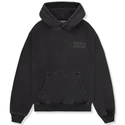 Broken Planet Market Broken Planet Basics Washed Midnight Black Hoodie< Sweatshirts & Hoodies