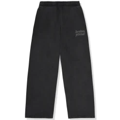 Broken Planet Market Broken Planet Basics Wide Leg Washed Midnight Black Sweatpants< Bottoms|Sweatpants