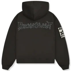 Broken Planet Market Broken Planet Beware Black Hoodie< Sweatshirts & Hoodies