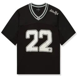 Broken Planet Market Broken Planet Black Silver Football Jersey< T-shirts