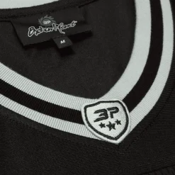 Broken Planet Market Broken Planet Black Silver Football Jersey< T-shirts