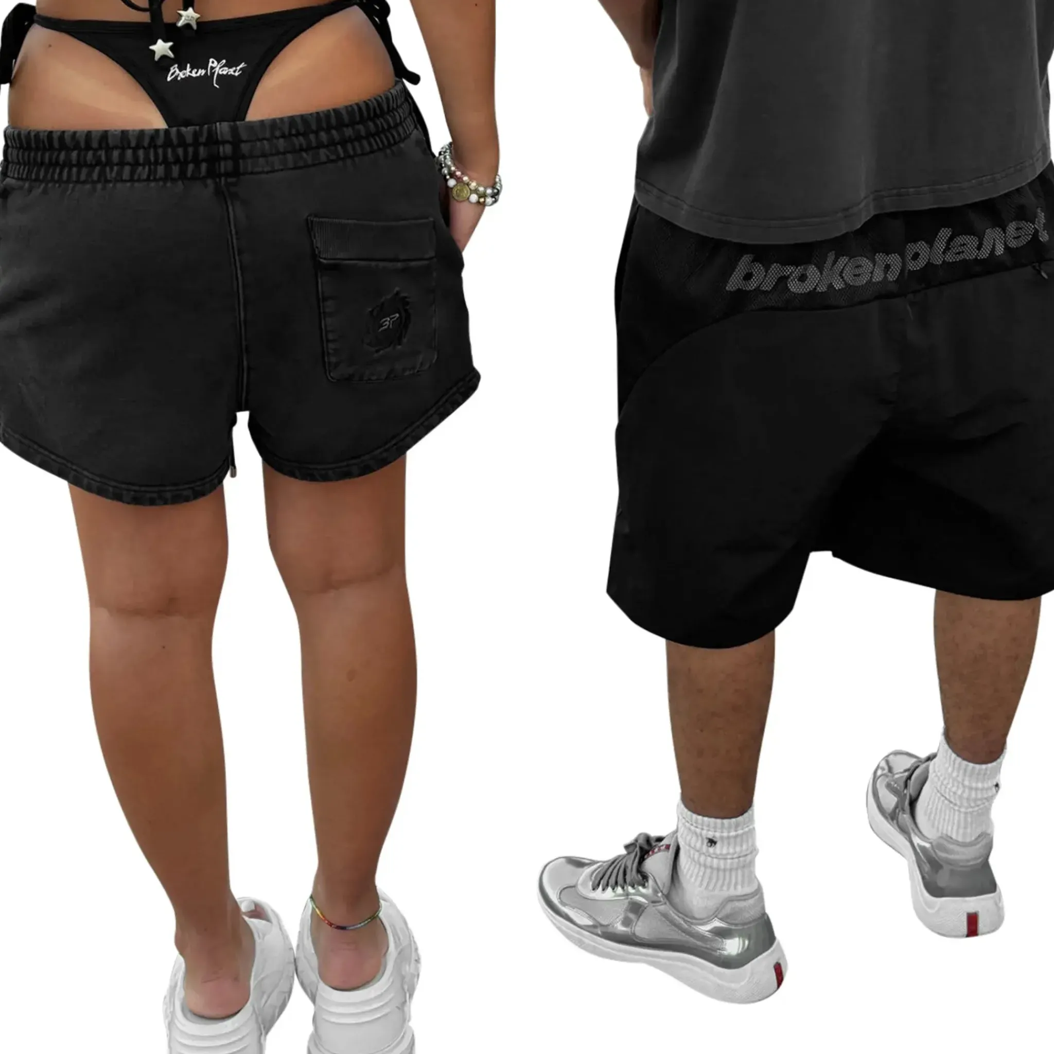 Broken Planet Market Broken Planet Black Swimming Shorts< Shorts