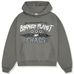 Broken Planet Market Broken Planet Chaos Gunmetal Grey Hoodie< Sweatshirts & Hoodies