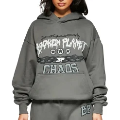 Broken Planet Market Broken Planet Chaos Gunmetal Grey Hoodie< Sweatshirts & Hoodies