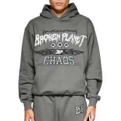 Broken Planet Market Broken Planet Chaos Gunmetal Grey Hoodie< Sweatshirts & Hoodies