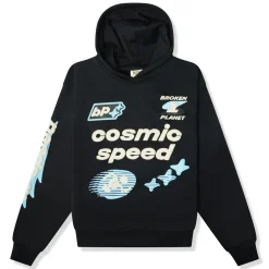 Broken Planet Market Broken Planet Cosmic Speed Hoodie Midnight Black< Sweatshirts & Hoodies