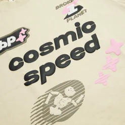 Broken Planet Market Broken Planet Cosmic Speed Bone White T Shirt< T-shirts