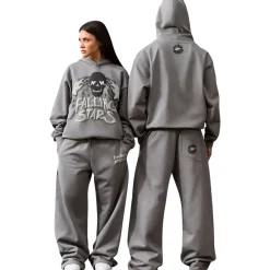 Broken Planet Market Broken Planet Falling Stars Dark Grey Hoodie< Sweatshirts & Hoodies