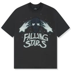 Broken Planet Market Broken Planet Falling Stars Soot Black T Shirt< T-shirts