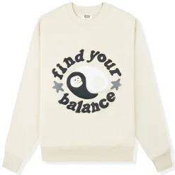 Broken Planet Market Broken Planet Find Your Balance Bone White Crewneck< Sweatshirts & Hoodies