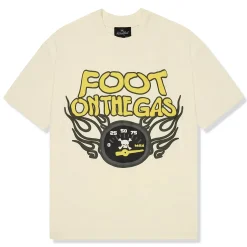 Broken Planet Market Broken Planet Foot On The Gas Vanilla White T Shirt< T-shirts