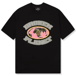 Broken Planet Market Broken Planet Grid Midnight Black T Shirt< T-shirts