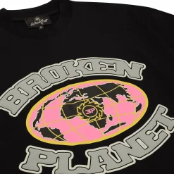 Broken Planet Market Broken Planet Grid Midnight Black T Shirt< T-shirts