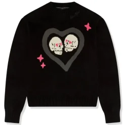 Broken Planet Market Broken Planet Hearts Are Made To Be Broken Midnight Black Knit Sweatshirt< Sweatshirts & Hoodies