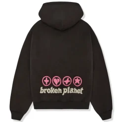 Broken Planet Market Broken Planet Hearts Are Made To Be Broken Soot Black Hoodie< Sweatshirts & Hoodies