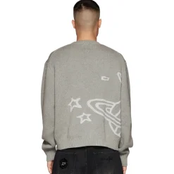 Broken Planet Market Broken Planet Heather Grey Planet Knit Sweatshirt< Sweatshirts & Hoodies