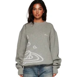 Broken Planet Market Broken Planet Heather Grey Planet Knit Sweatshirt< Sweatshirts & Hoodies