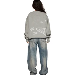 Broken Planet Market Broken Planet Heather Grey Planet Knit Sweatshirt< Sweatshirts & Hoodies