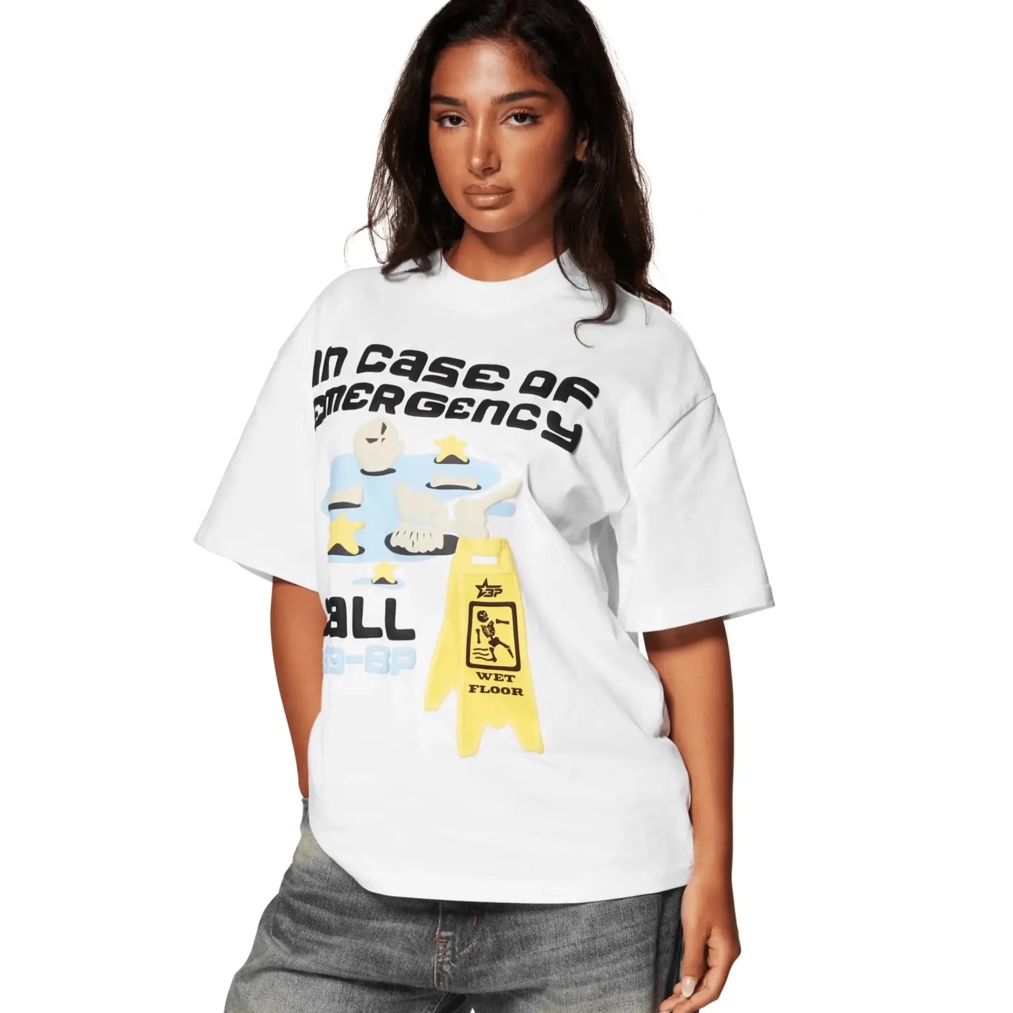 Broken Planet Market Broken Planet In Case Of Emergency Snow White T Shirt< T-shirts