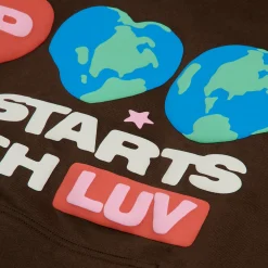 Broken Planet Market Broken Planet It Starts With Luv Mocha Brown Hoodie< Sweatshirts & Hoodies
