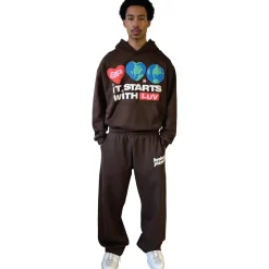 Broken Planet Market Broken Planet It Starts With Luv Mocha Brown Hoodie< Sweatshirts & Hoodies