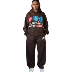 Broken Planet Market Broken Planet It Starts With Luv Mocha Brown Hoodie< Sweatshirts & Hoodies