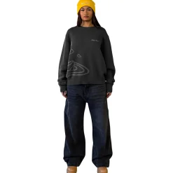 Broken Planet Market Broken Planet Midnight Black Planet Knit Sweatshirt< Sweatshirts & Hoodies