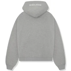 Broken Planet Market Broken Planet Outer Space Zip-Up Heather Grey Hoodie< Sweatshirts & Hoodies