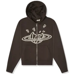 Broken Planet Market Broken Planet Outer Space Dark Brown Zip-Up Hoodie< Sweatshirts & Hoodies