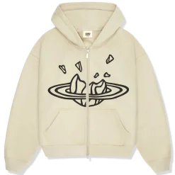 Broken Planet Market Broken Planet Outer Space Bone White Zip-Up Hoodie< Sweatshirts & Hoodies