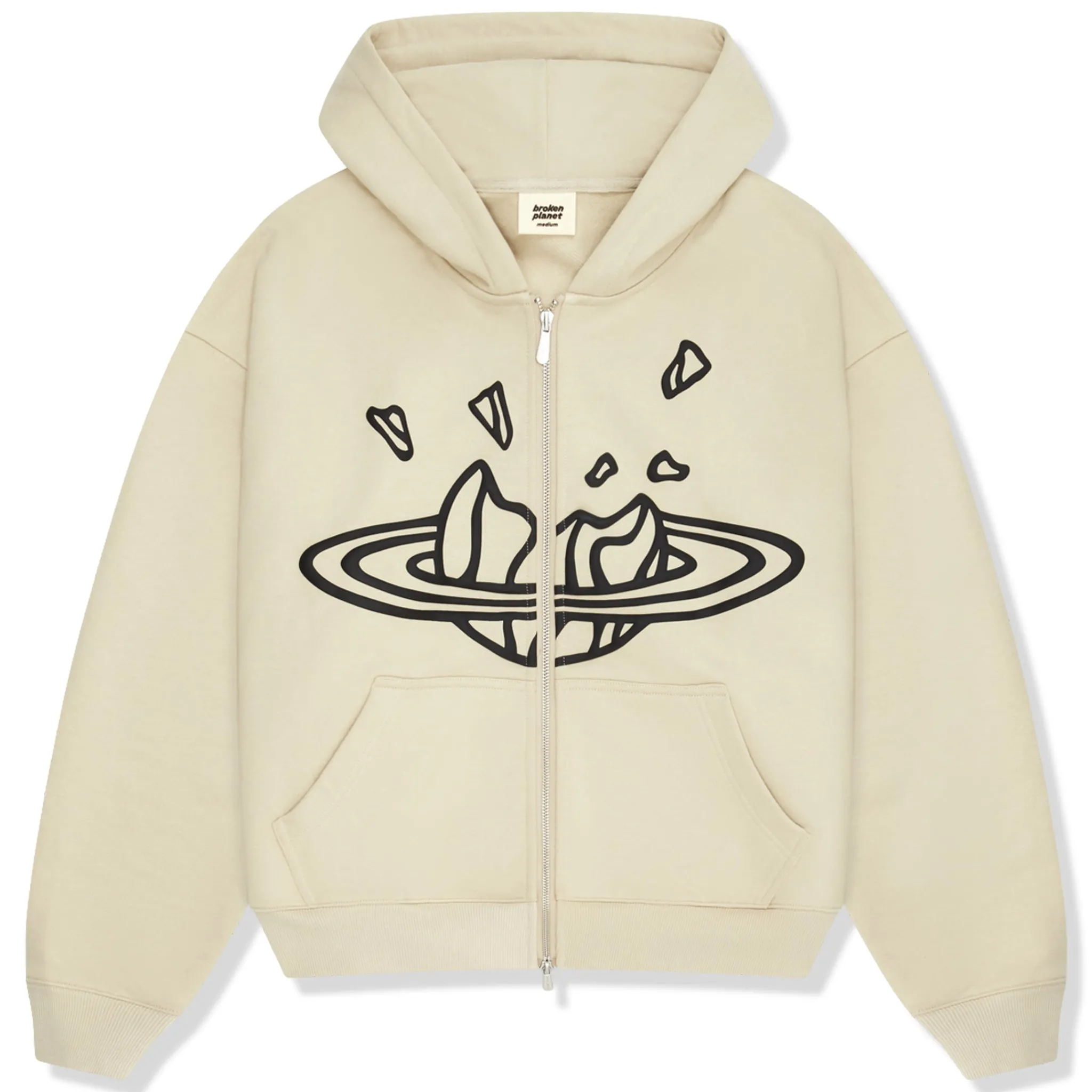 Broken Planet Market Broken Planet Outer Space Bone White Zip-Up Hoodie< Sweatshirts & Hoodies