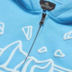 Broken Planet Market Broken Planet Outer Space Zip-Up Light Blue Hoodie< Sweatshirts & Hoodies