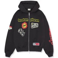 Broken Planet Market Broken Planet Performance Zip-Up Soot Black Hoodie< Sweatshirts & Hoodies